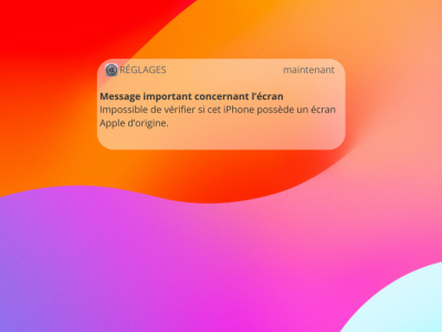 iPhone: error message after screen change
